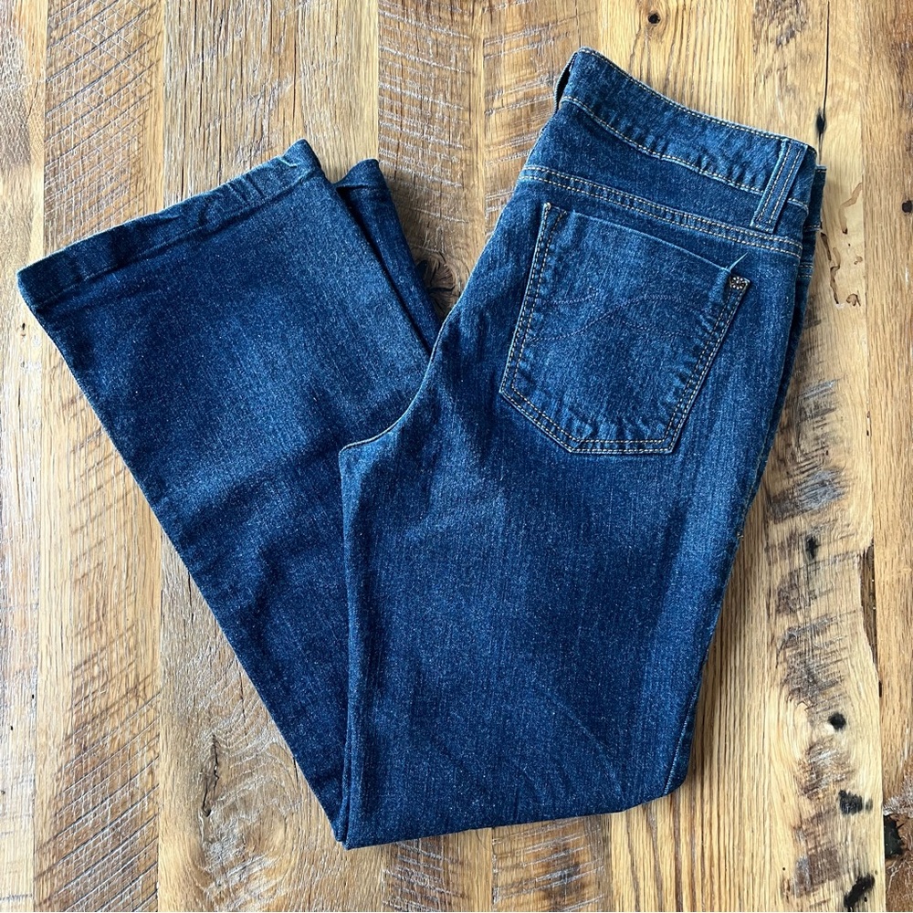 Vintage DKNY Dark Wash Kick Flare Jeans | 90s Mid Rise Ankle Denim | Size 10 - Picture 3 of 10
